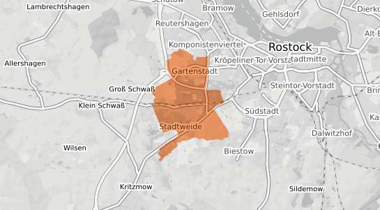Mietspiegelkarte Rostock Gartenstadt Stadtweide